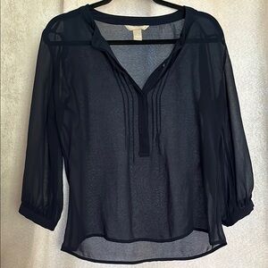 Banana Republic Black Sheer Blouse